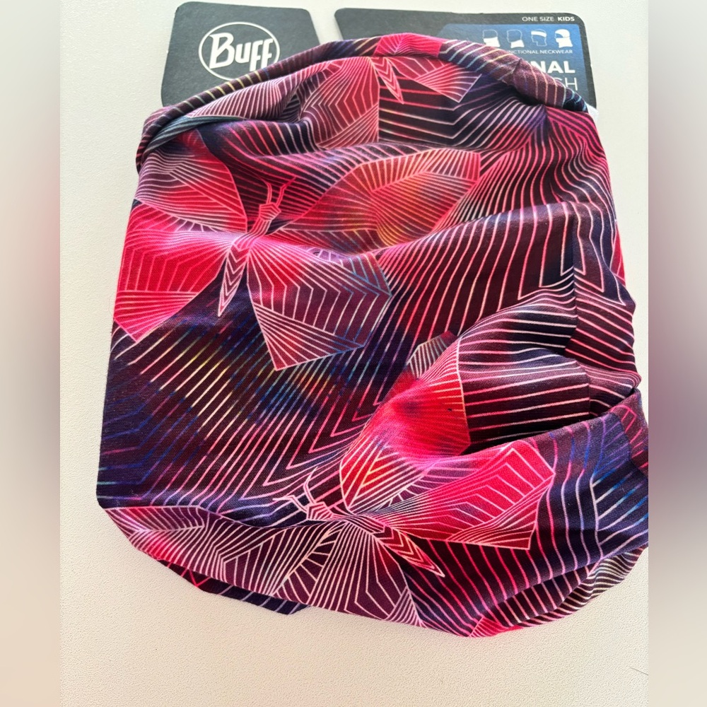Buff Pink and Black Geometric Butterfly Print Multifunctional Headwear